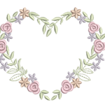 Coração Floral 2 R85 em Ponto Cheio