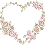 Coração Floral de Rosas em Ponto Cheio