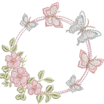 Floral 2 e Borboletas em Pontos Leves