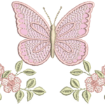 Floral 3 e Borboleta 3D em Pontos Leves