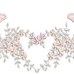Coração Floral e Borboletas 3D R72-015