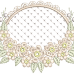 Floral com Crivo em Ponto Cheio