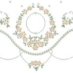 Floral de Flores Guirlanda em Ponto Cheio