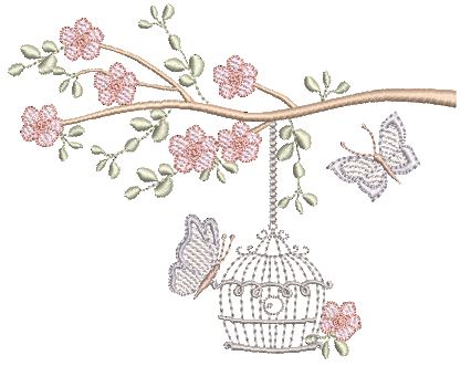 Galho-Floral-e-Borboletas-