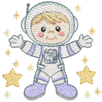 Astronauta Menino em Pontos Leves