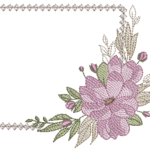 Floral e Moldura Quadrada em Pontos Leves
