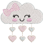 Nuvem Menina Chuva de Amor em Pontos Leves