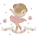 Bailarina Floral e Poás Bolinhas em Pontos Leves