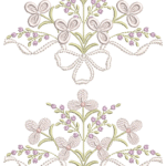Floral e Laço em Ponto Cheio e Flores 3D