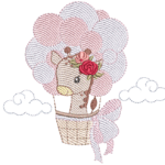 Girafa Menina no Balão R89 em Pontos Leves