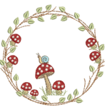 Guirlanda com Cogumelos R93 em Ponto Cheio