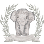 Elefante e Moldura R98 em Pontos Leves e Cheio