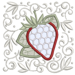 Morangos com Richelieu e Moldura RQ 1