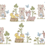 Pacote Animais do Bosque Menina R91 em Pontos Leves