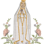 Nossa Senhora de Fátima Pontos Leves e Borboleta Aplique