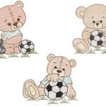 Pacote trio Ursos com Bola em Ponto Cheio