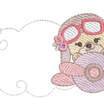 Ursinha Aviadora e Nuvem em Pontos Leves