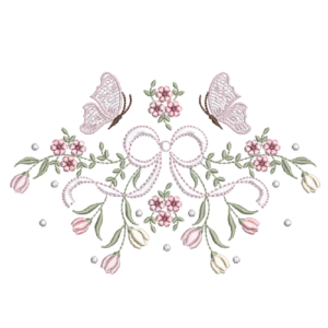 Floral de Tulipas e Borboletas RQ 307