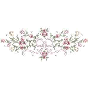 Floral Barrado e Laço de Tulipas RQ 308