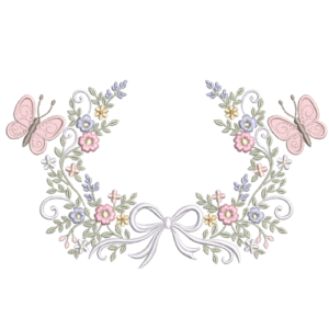 Floral Guirlanda e Borboletas 3D RQ 592