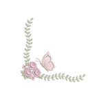 Cantoneira Floral de Rosas e Borboleta 3D RQ 629