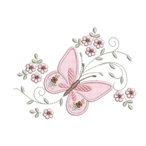 Borboleta Floral Aplique RQ 684